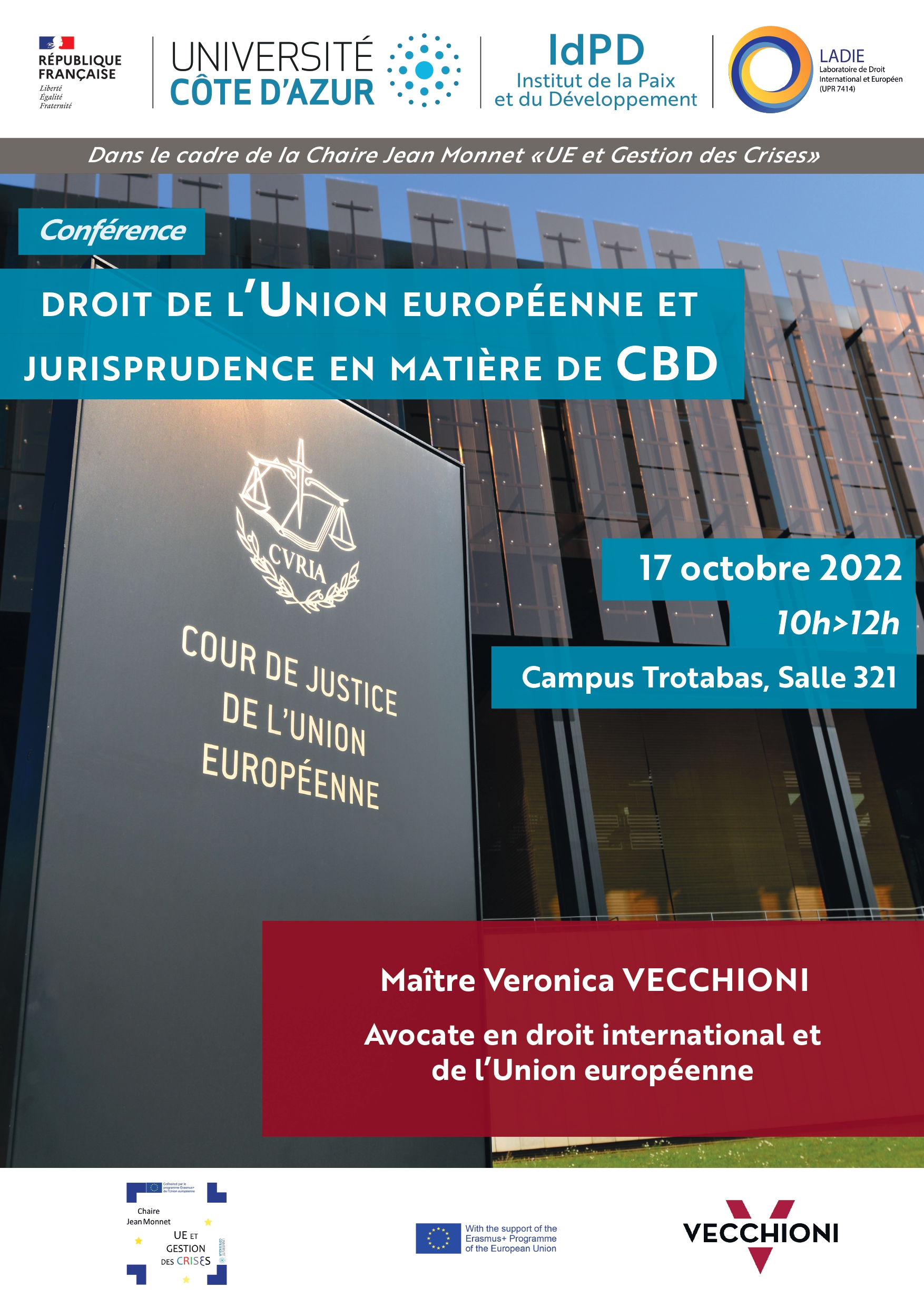 affiche Droit UE et CBD V. Vecchioni